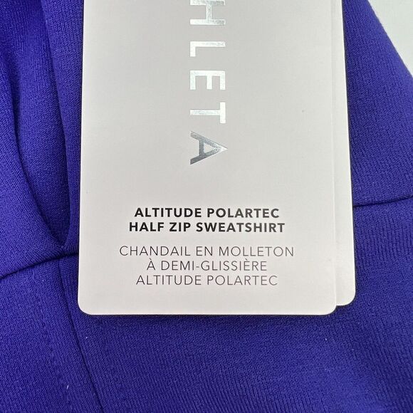 Athleta Altitude Polartec Half Zip Sweatshirt Purple Size Medium NWT - Picture 5 of 8